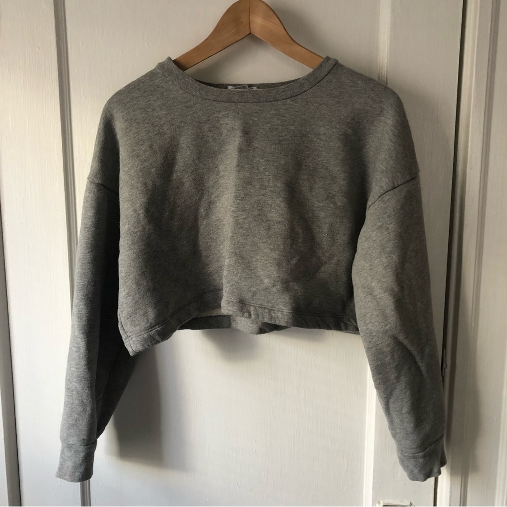 Reformation super cropped hunter sweatshirt - heather grey